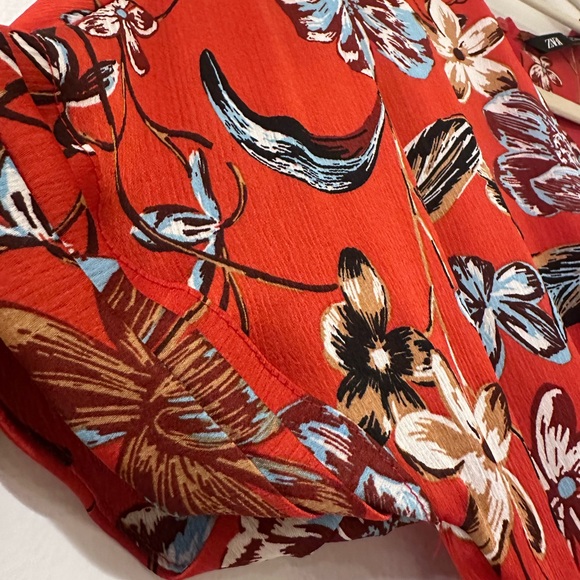 Zara Red Floral Jumpsuit - Picture 6 of 8